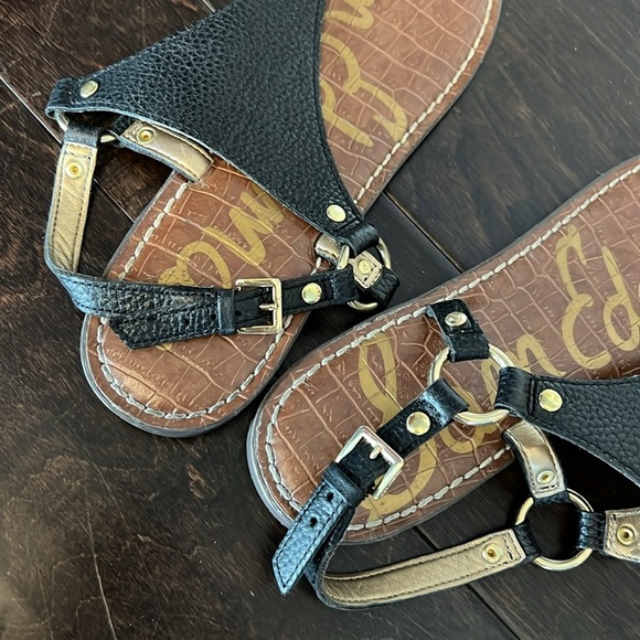 Sam Edelman black and gold sandals 9 - Picture 8 of 13